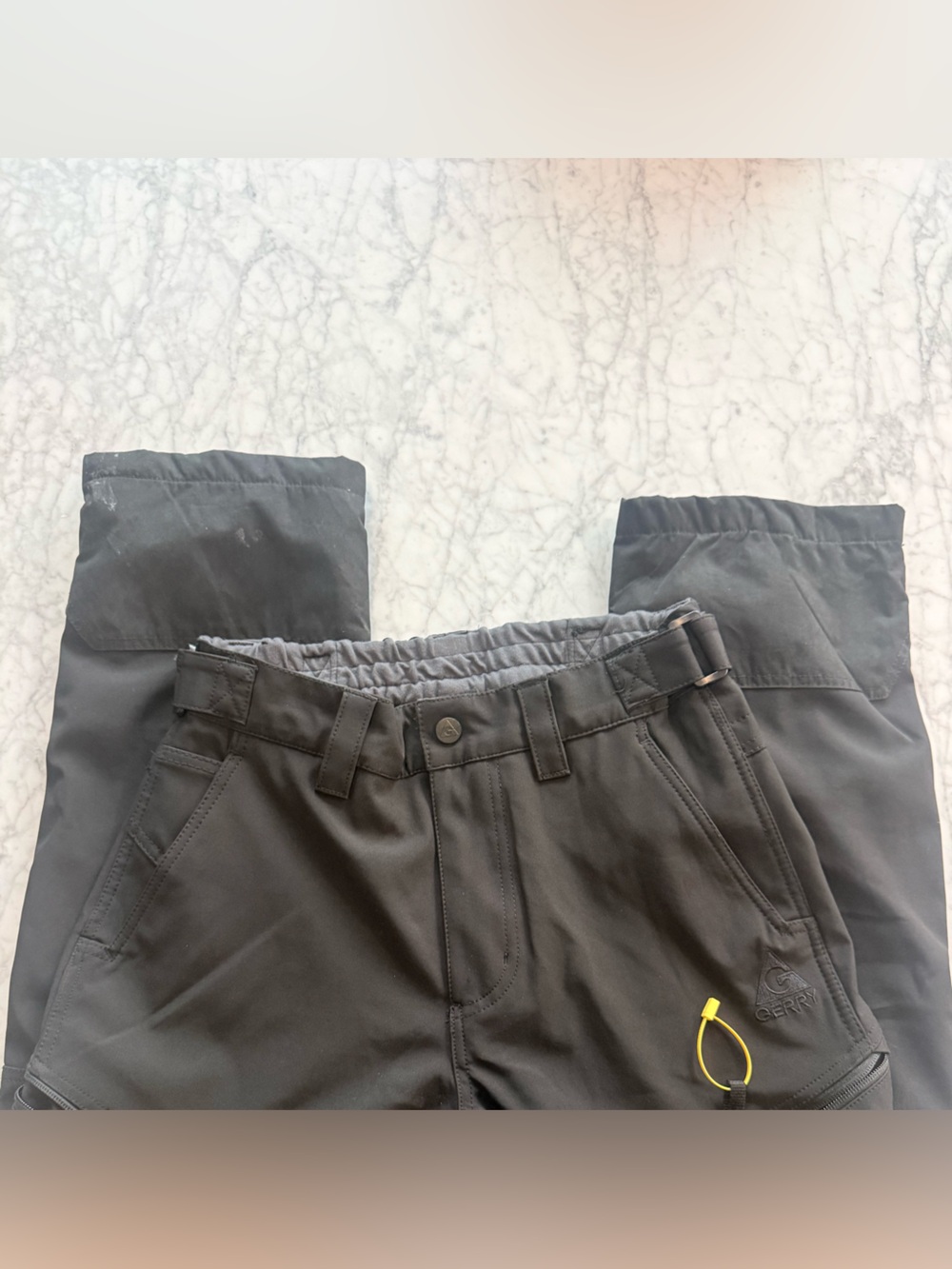 Gerry Weber Men's Black Cargo Pants with Yellow Pull Tab